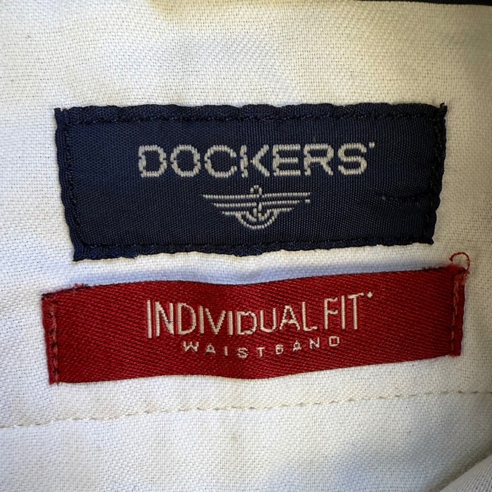 VTG Dockers Individual Fit Dress‎ Pants Men's W38 L32 Beige Stretch Waistband - Picture 4 of 11